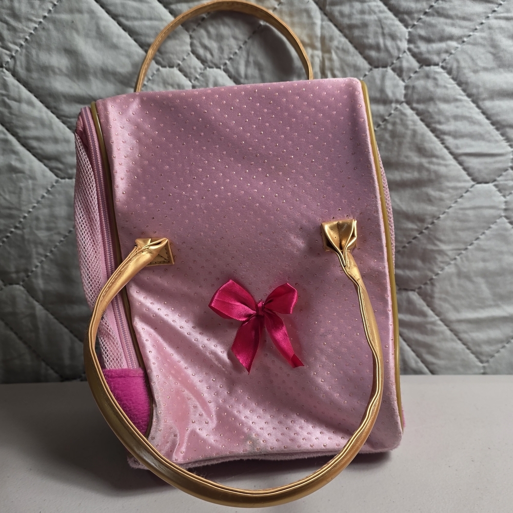 PUCCI PUPS PINK PLUSH PET CARRIER PURSE BAG DOG CAT COCKER SPANIEL
